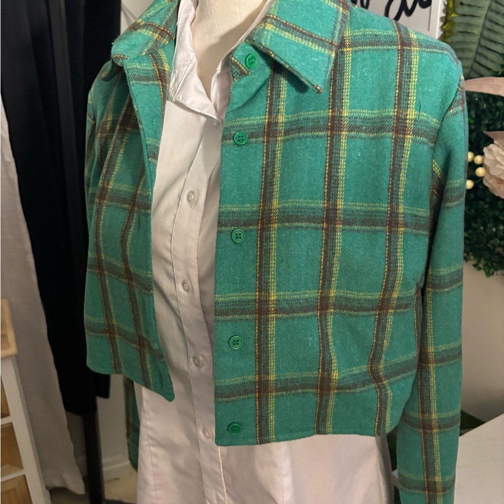 AKIRA Green Plaid Women's Jacket